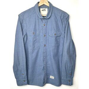 Vans Off The Wall Mens Shirt Button Up Classic Casual Pockets Chambray Medium
